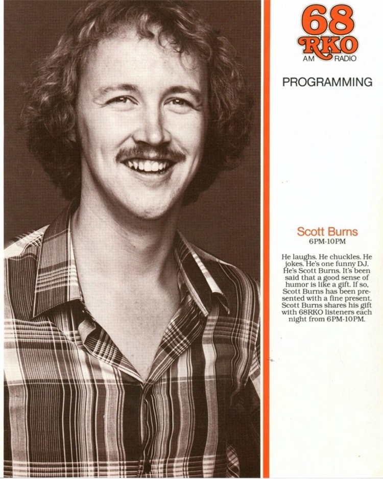 Scott Burns in a 1979 WRKO publicity photo.
