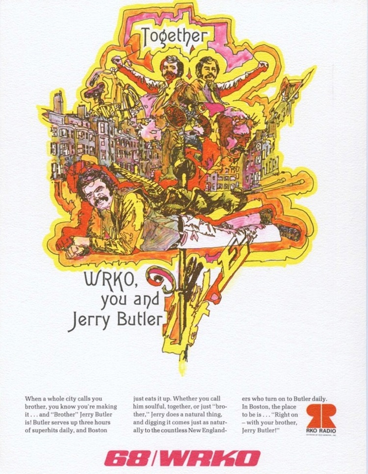 Jerry Butler in 1969 WRKO publicity photo.